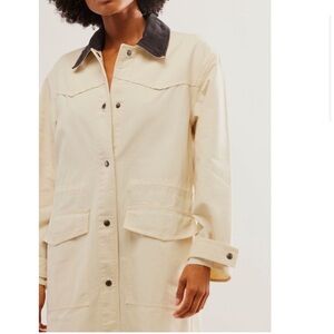 Free People Hunter Duster Barn Jacket Pastry Cream Size M